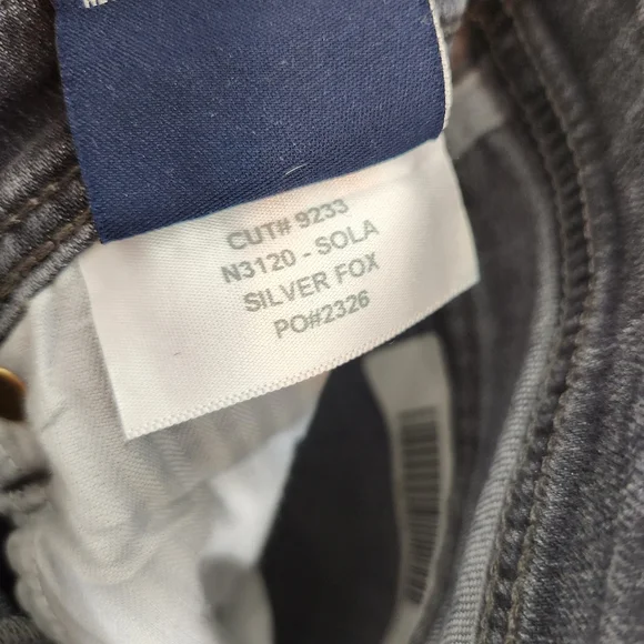 Fidelity Denim Sola Metallic Mid Rise Ankle Pants Silver Fox 26 - Picture 8 of 9